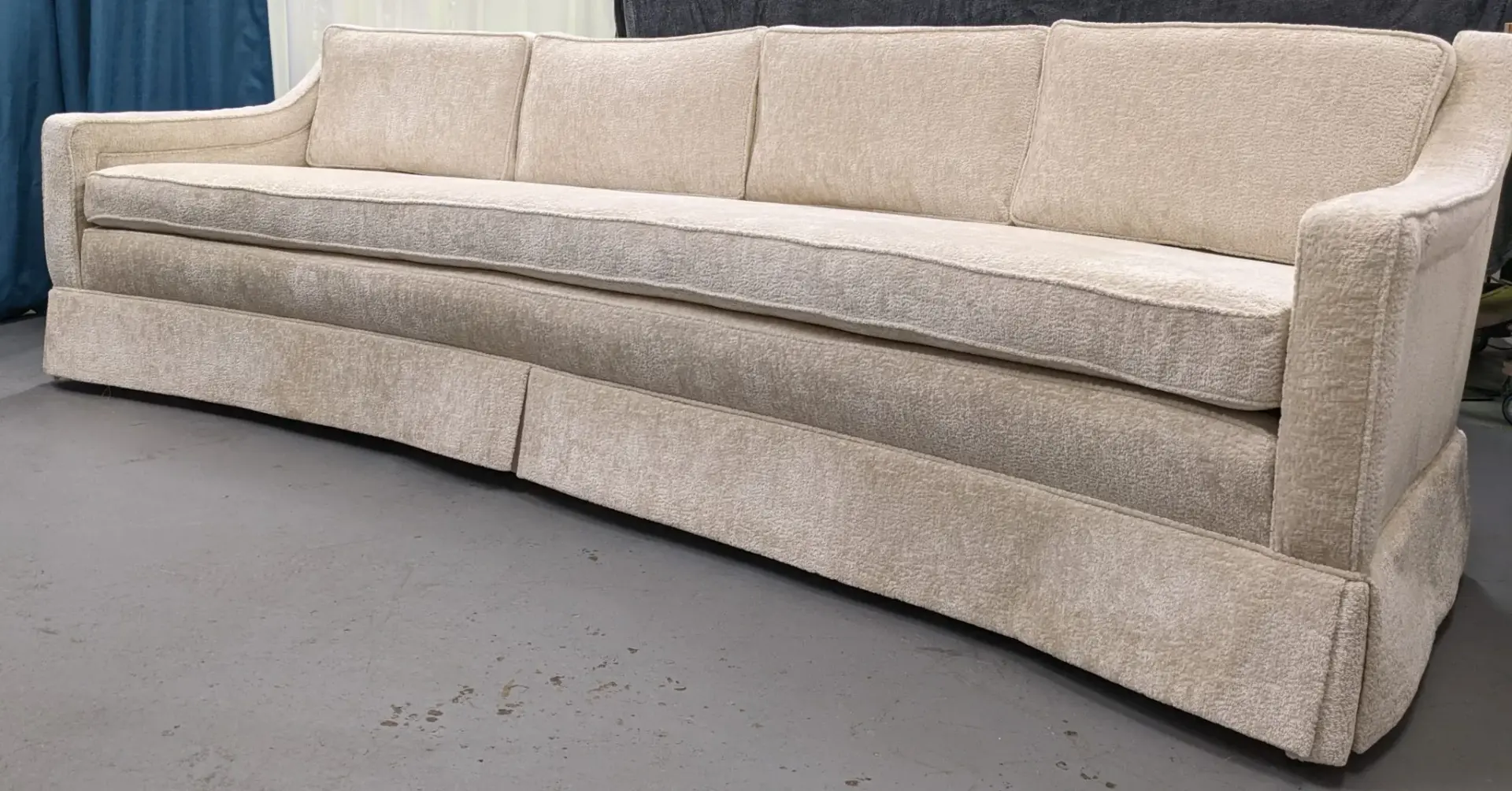 Finished upholstered sofa
